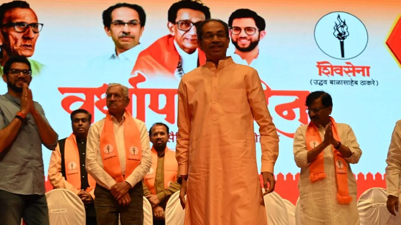 IN PHOTOS: Uddhav Thackeray, party leaders mark 59th foundation day of Shiv Sena